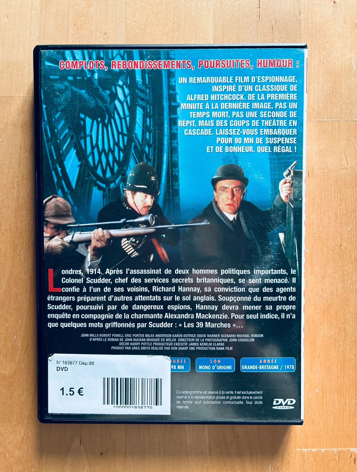DVD Les 39 marches remake 1978. – photo 3